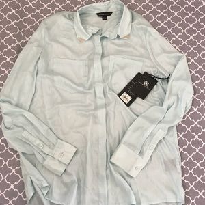 Sheer Button Down Blouse